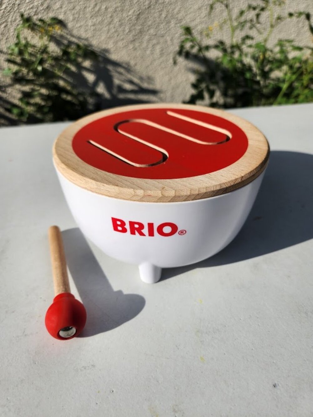 Brio World 30181 Wooden Drum Musical Instrument Toy Montessori Toddler Preschool